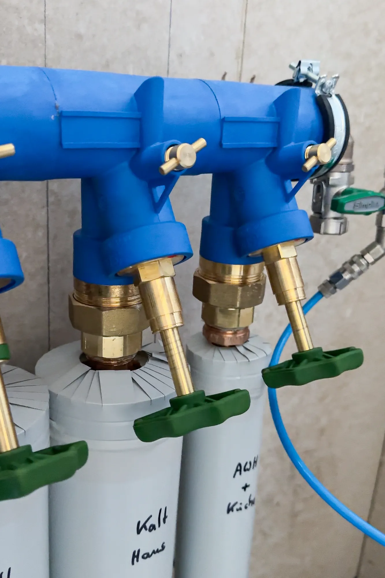 Sanitärverteiler einer Neuinstallation